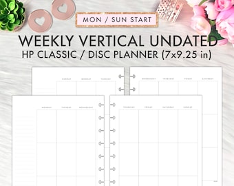 Classic Happy Planner Inserts, Happy Planner Inserts Printable, Weekly Vertical, Undated, Mambi Classic, Happy Planner Printable Inserts