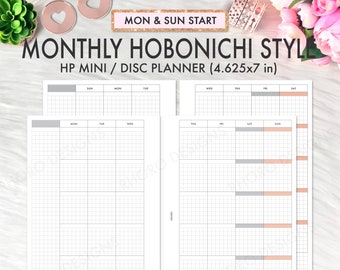 Happy Planner Mini Monthly Printable, Monthly Grid Printable, Mini Happy Planner Monthly, Happy Planner Monthly Printable Happy Planner Mini