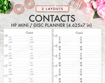 Happy Planner Mini CONTACTS Printable Insert, Contact Pages Address Book Happy Planner Mini Refill Printable Inserts Planner, Contact Emails