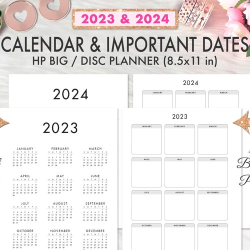 BIG HAPPY PLANNER Printable Insert 2023 2024 Year at A Etsy Canada