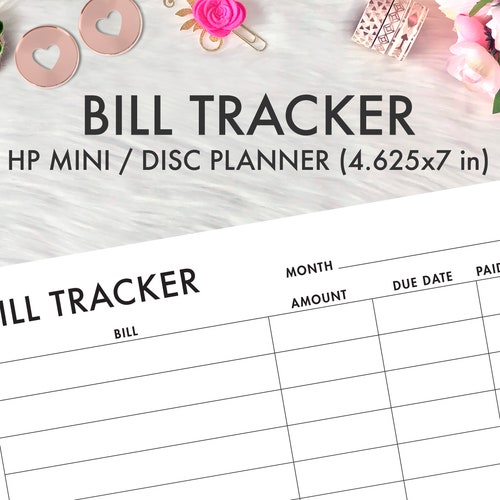 Happy Planner Bill Tracker Printable Insert Financial Planner - Etsy