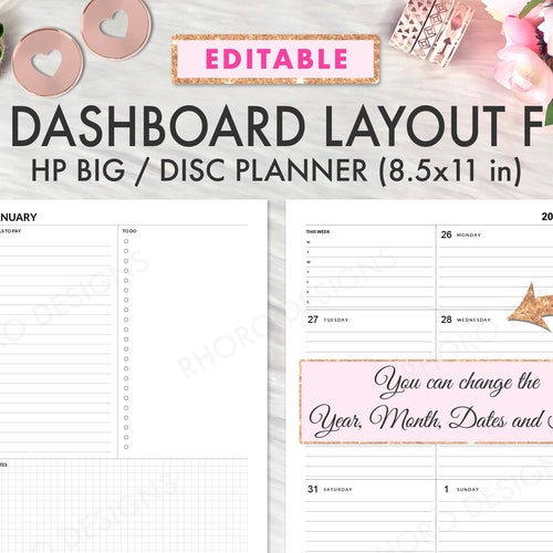 EDITABLE Big Happy Planner Dashboard Layout Printable Insert Etsy UK