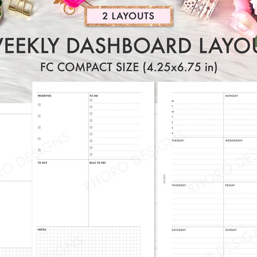 FRANKLIN COVEY Compact Inserts Printable Weekly Grid Undated - Etsy