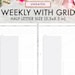 Half Letter Planner Inserts Printable Weekly Grid Grid | Etsy