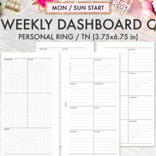 Personal Planner Inserts Weekly Undated Printable Filofax - Etsy