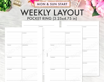 Pocket Planner Inserts, Filofax Pocket, Pocket Rings Inserts, Pocket Rings Weekly Insert, Pocket Rings Printable Pocket Planner 2026 Undated