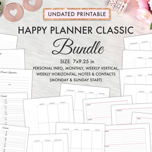 Happy Planner Monthly Printable Inserts Monthly Overview - Etsy