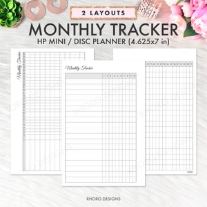 Happy Planner Mini Inserts, Monthly Tracker Printables, Habit Tracker Happy Planner Mini, Mini Happy Planner Refill Insert Monthly Tracker