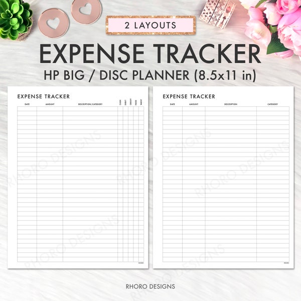 Big Happy Planner Printable Inserts, Expense Tracker Printable, Expense Log, Spending Tracker, Happy Planner Expense Tracker Inserts PDF