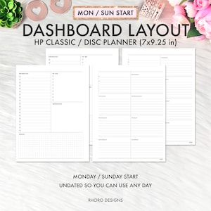 Happy Planner Printable, Happy Planner Dashboard Layout, Classic Happy Planner Printable, Homebody Dashboard Layout Weekly Happy Planner