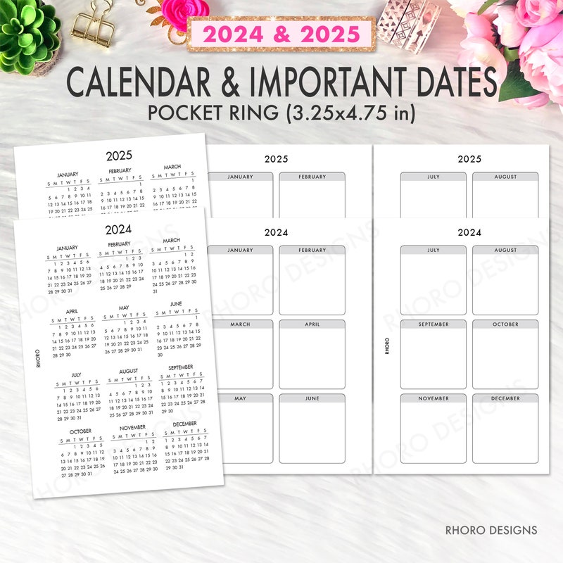2024 2025 Pocket Calendars Etsy