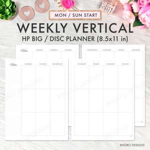 BIG HAPPY PLANNER Printable Insert, Weekly Vertical Undated, Happy Planner Big Week Vertical Refill Printable Inserts, Happy Planner 2025