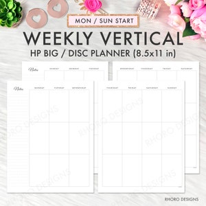 BIG HAPPY PLANNER Printable Insert, Weekly Vertical Undated, Happy Planner Big Week Vertical Refill Printable Inserts, Happy Planner 2024