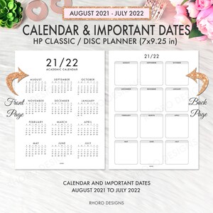 Happy Planner Classic Calendar 2022 Calendar Important | Etsy