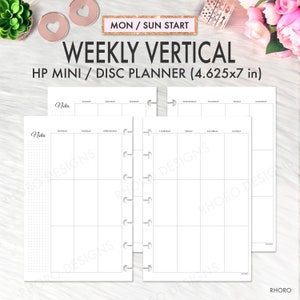MINI HAPPY PLANNER Inserts, Happy Planner Inserts Printable, Weekly Vertical, Undated, Mambi Mini, Happy Planner Mini Printable Inserts
