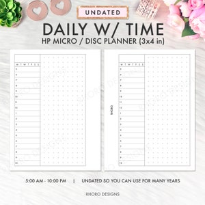 Micro Happy Planner Daily, Printable Micro Happy Planner Insert, Happy Planner Micro Daily With Time Printable Insert PDF Refill Printable