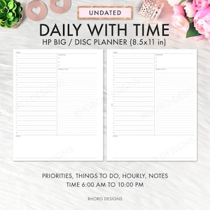 BIG HAPPY PLANNER Printable Insert, Happy Planner Daily Inserts, Happy Planner Big Daily Insert, Big Happy Planner Daily Insert Printables