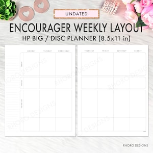 Happy Planner Big Printable, Happy Planner Encourager Weekly Layout, Happy Planner Big Inserts, Big Happy Planner Pages Printable Refill