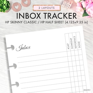 Printable Inbox Happy Planner Skinny Classic, Inbox Tracker, Happy Planner Inbox Inserts, Happy Planner Skinny Classic Printable Insert
