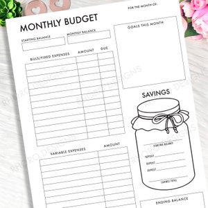 Happy Planner Classic Inserts, Monthly Budget, Happy Planner Classic Budget Inserts, Monthly Budget Printable, Happy Planner Budget Inserts