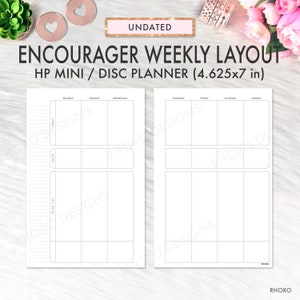 MINI HAPPY PLANNER Inserts, Happy Planner Inserts Printable, Encourager Layout, Weekly Encourager, Happy Planner Mini Printable Refill