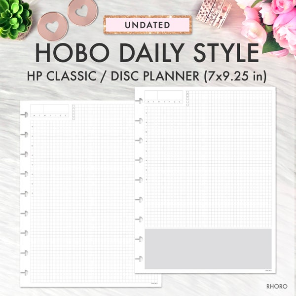 Classic Happy Planner Inserts, Happy Planner Inserts Printable, Hobonichi, Grid Daily Inserts, Daily Undated, Daily Grid, HP Classic Disc