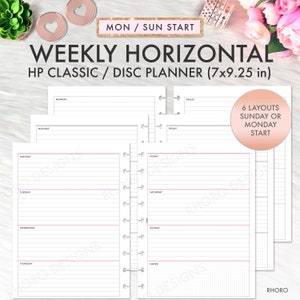 Classic Happy Planner Inserts, Happy Planner Inserts Printable, Weekly Horizontal Undated, Happy Planner Printable Inserts Weekly Horizontal