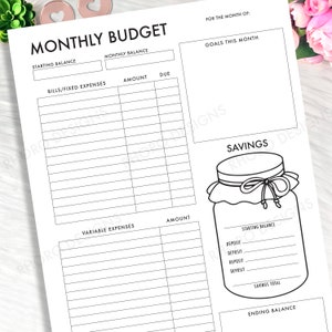 Happy Planner Budget Printable, Monthly Budget, Happy Planner Big Budget Inserts, Monthly Budget Printable, Happy Planner Budget Inserts image 1