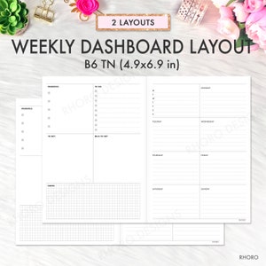 B6 Inserts, B6 TN Printable, B6 Weekly Inserts, B6 Weekly Printable, Weekly Undated, B6 Printable Inserts, B6 Planner Printables, B6 Refill