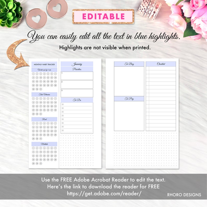 EDITABLE Mini Happy Planner Inserts Happy Planner Printable - Etsy