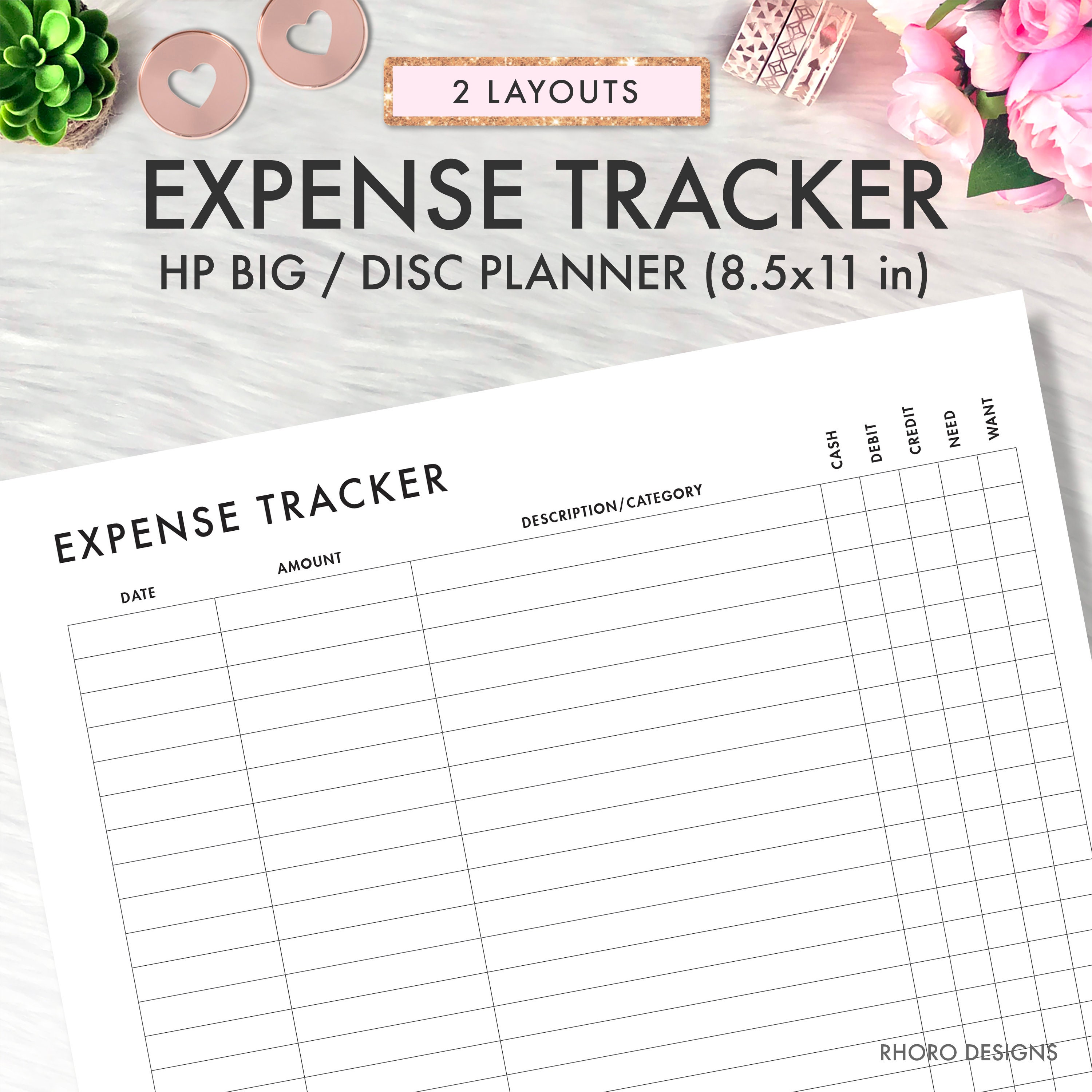 Big Happy Planner Printable Inserts Expense Tracker - Etsy