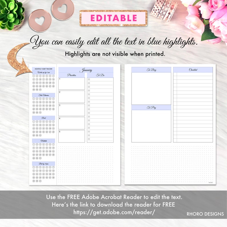 Happy Planner Monthly Printable Inserts Monthly Overview Etsy