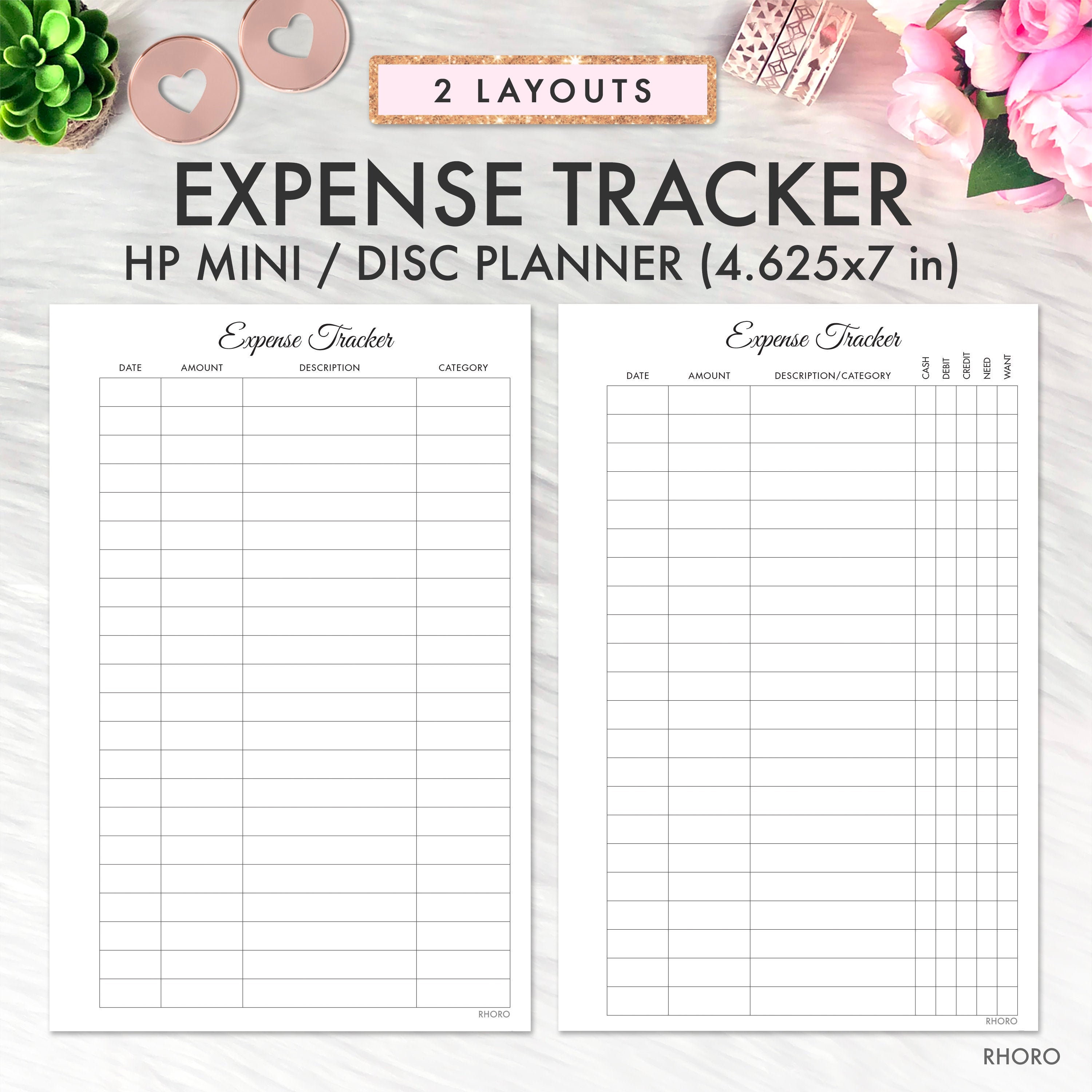 MINI HAPPY PLANNER Inserts Printable Expense Tracker Etsy