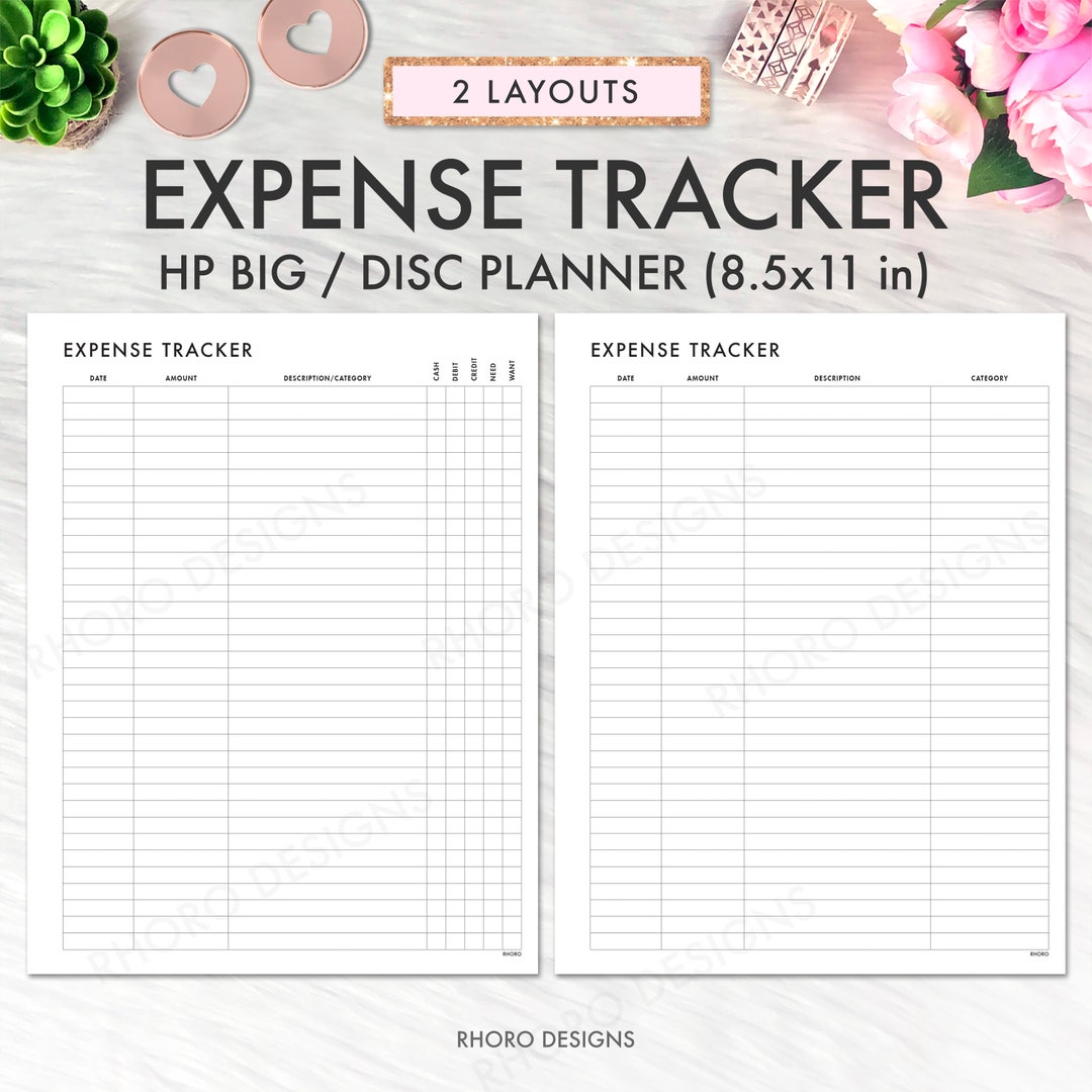 Big Happy Planner Printable Inserts, Expense Tracker Printable, Expense ...