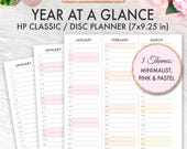 Happy Planner Printable Insert, 2026 2027 Year At A Glance, Classic Happy Planner Inserts, Yearly Overview Monthly Calendar Dated Refill PDF