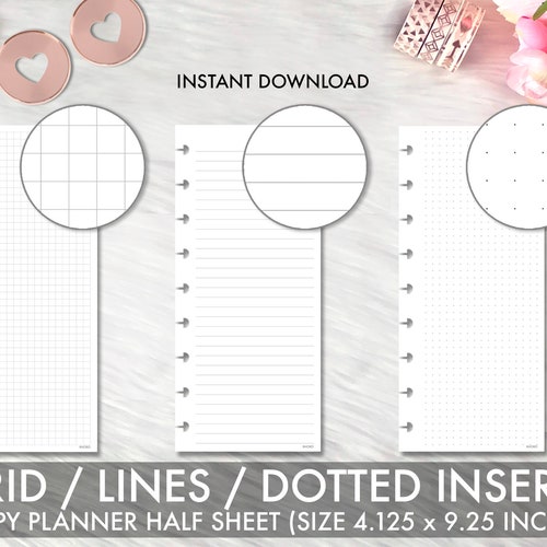 HALF SHEET Happy Planner Inserts Happy Planner Inserts | Etsy