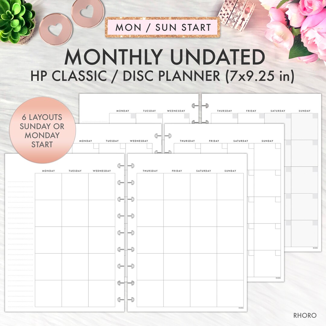 Classic Happy Planner Inserts, Happy Planner Inserts Printable, Monthly ...
