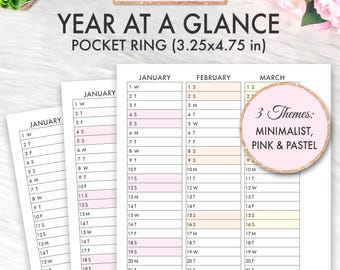 Taschenringe Taschenkalender 2025 2026 Jahr auf einen Blick Taschenplaner Tascheneinlagen, Tascheneinlageneinlage, Taschenringe PDF zum ausdrucken