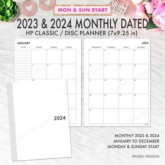 2023 2024 Classic Happy Planner, Monthly Printable, 2023 Calendar Refill, 2023 Happy Planner Refill Printable, Classic Monthly Planner PDF - Etsy