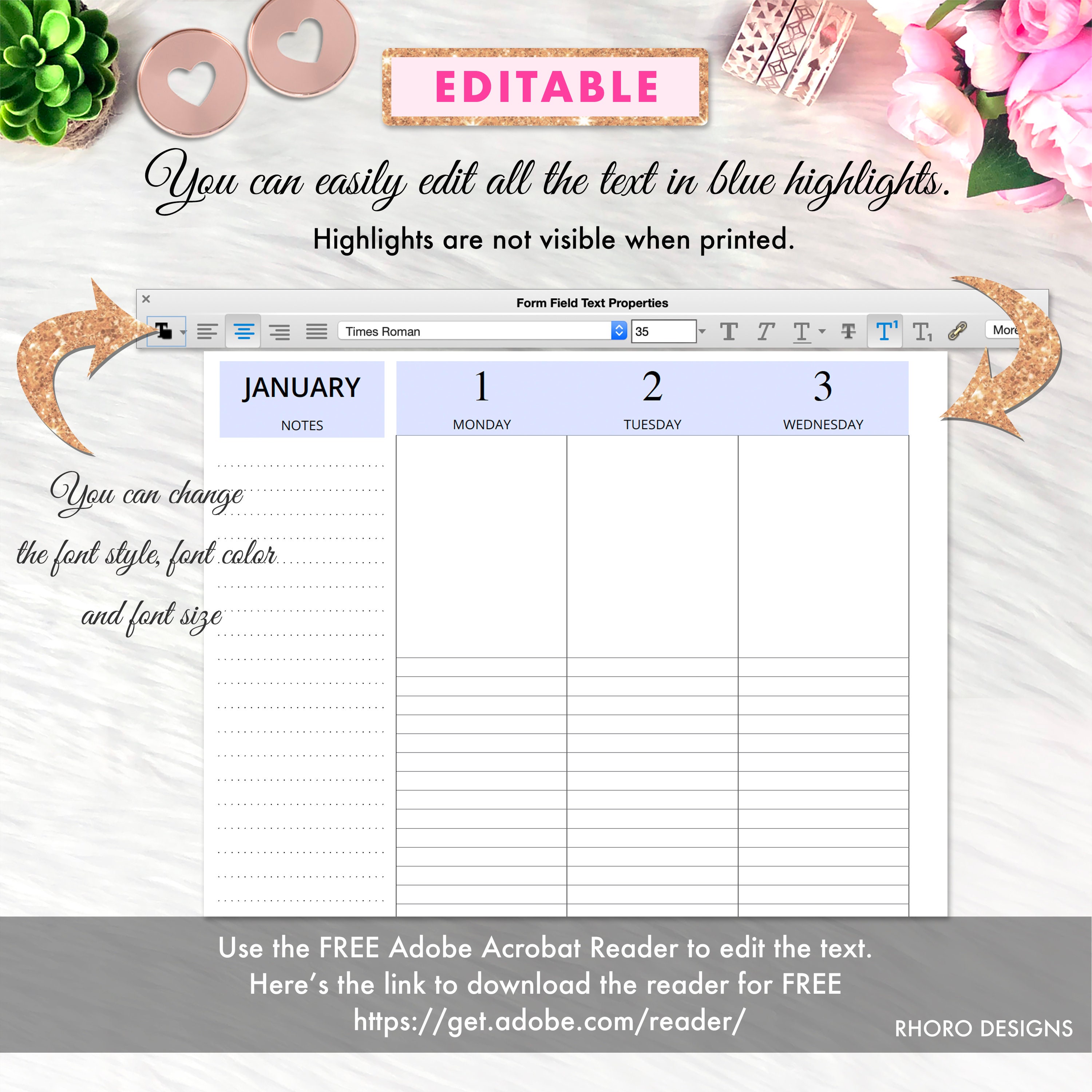 EDITABLE Big Happy Planner Printable Insert, Weekly Lined Vertical ...