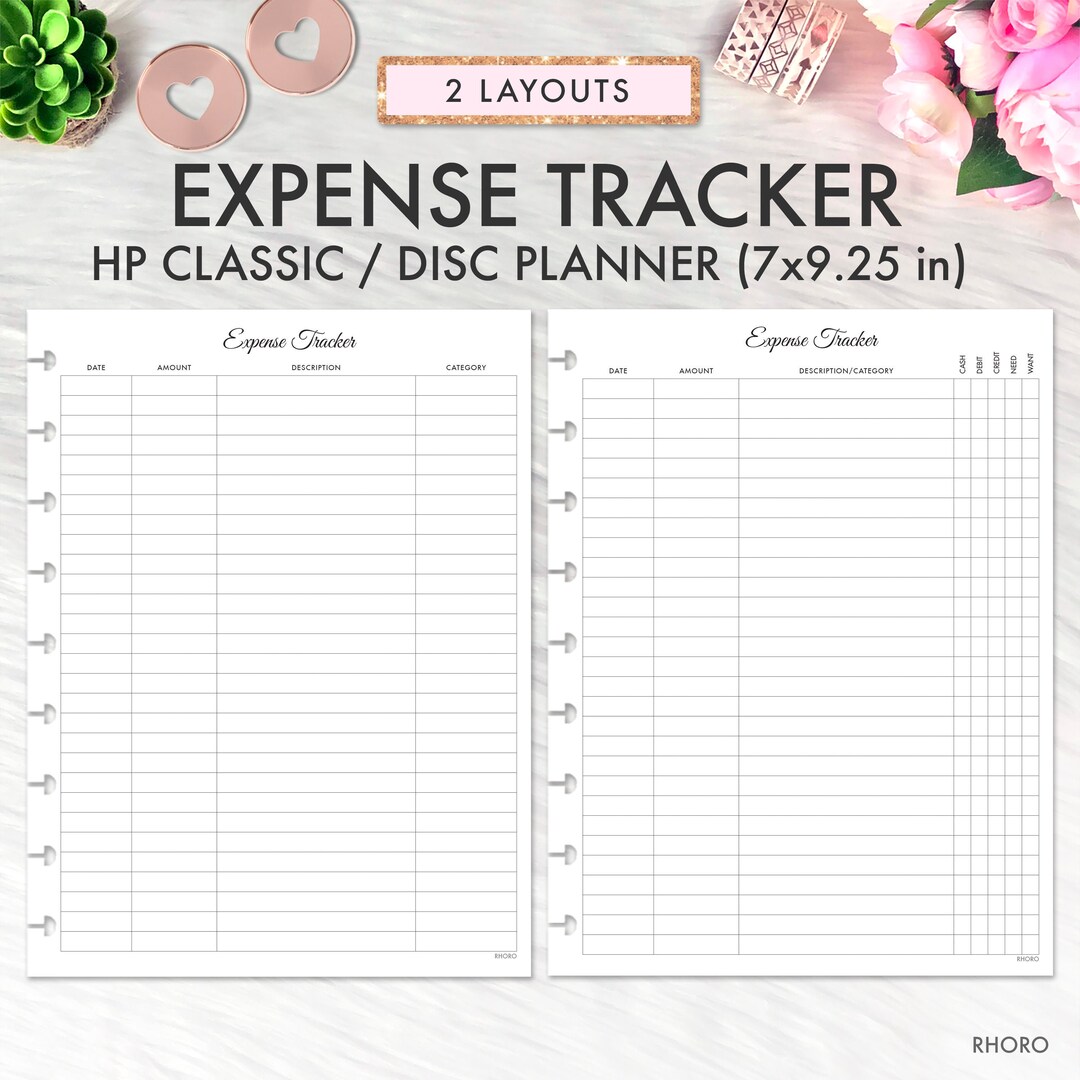 Happy Planner Classic Expense Tracker Printable Insert Expenses Happy Planner Classic Expense Tracker Printable Insert Expenses