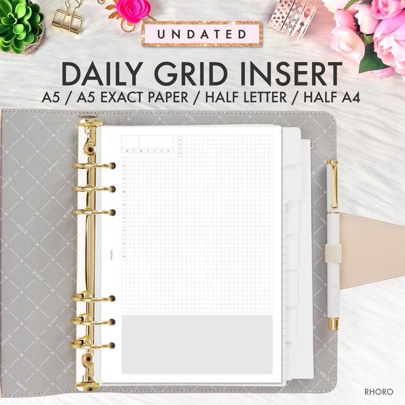A5 Planner Inserts / Half Letter Planner Inserts Printable Hobonichi ...