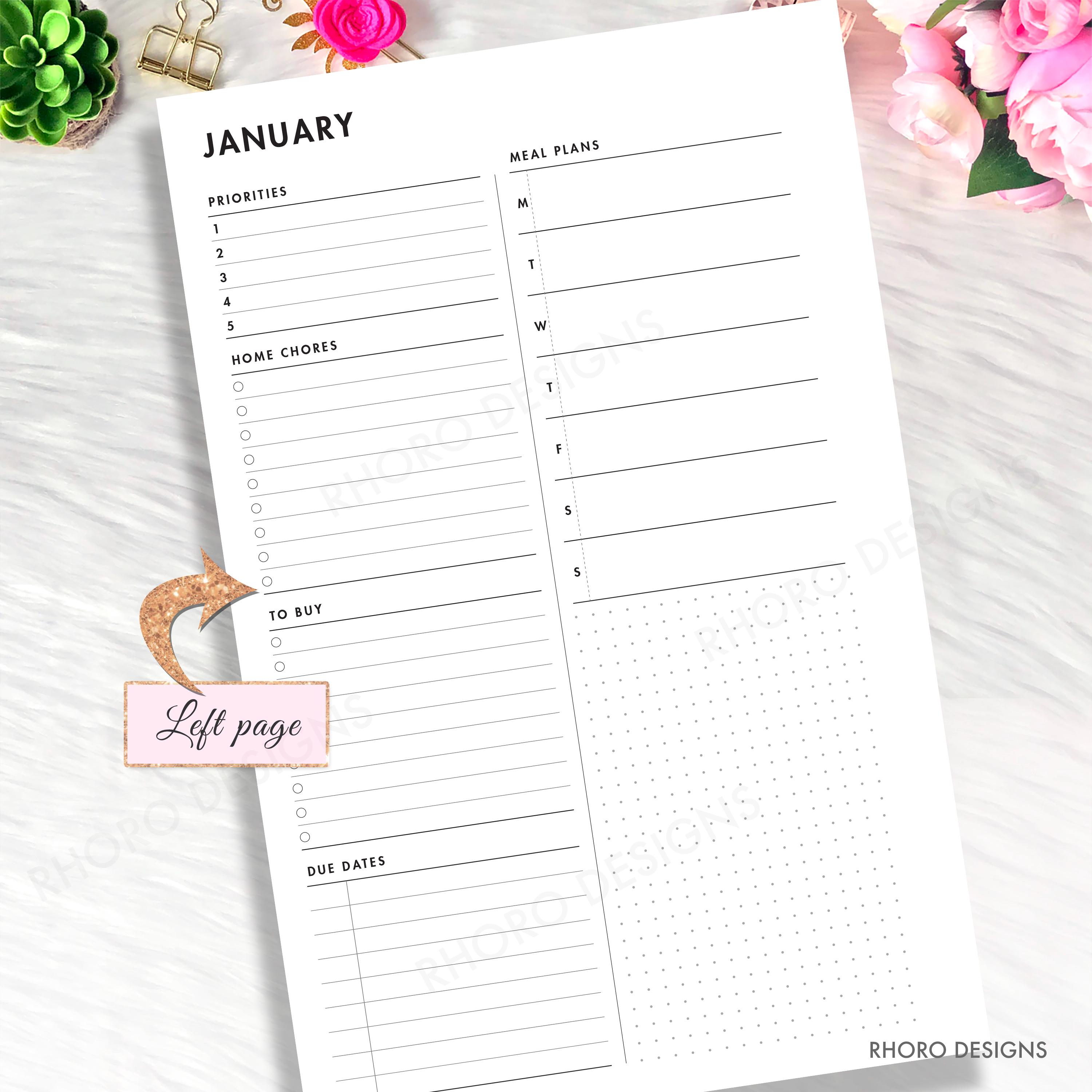 Half Letter Planner Inserts Printable, Weekly Parenting Layout Week on ...