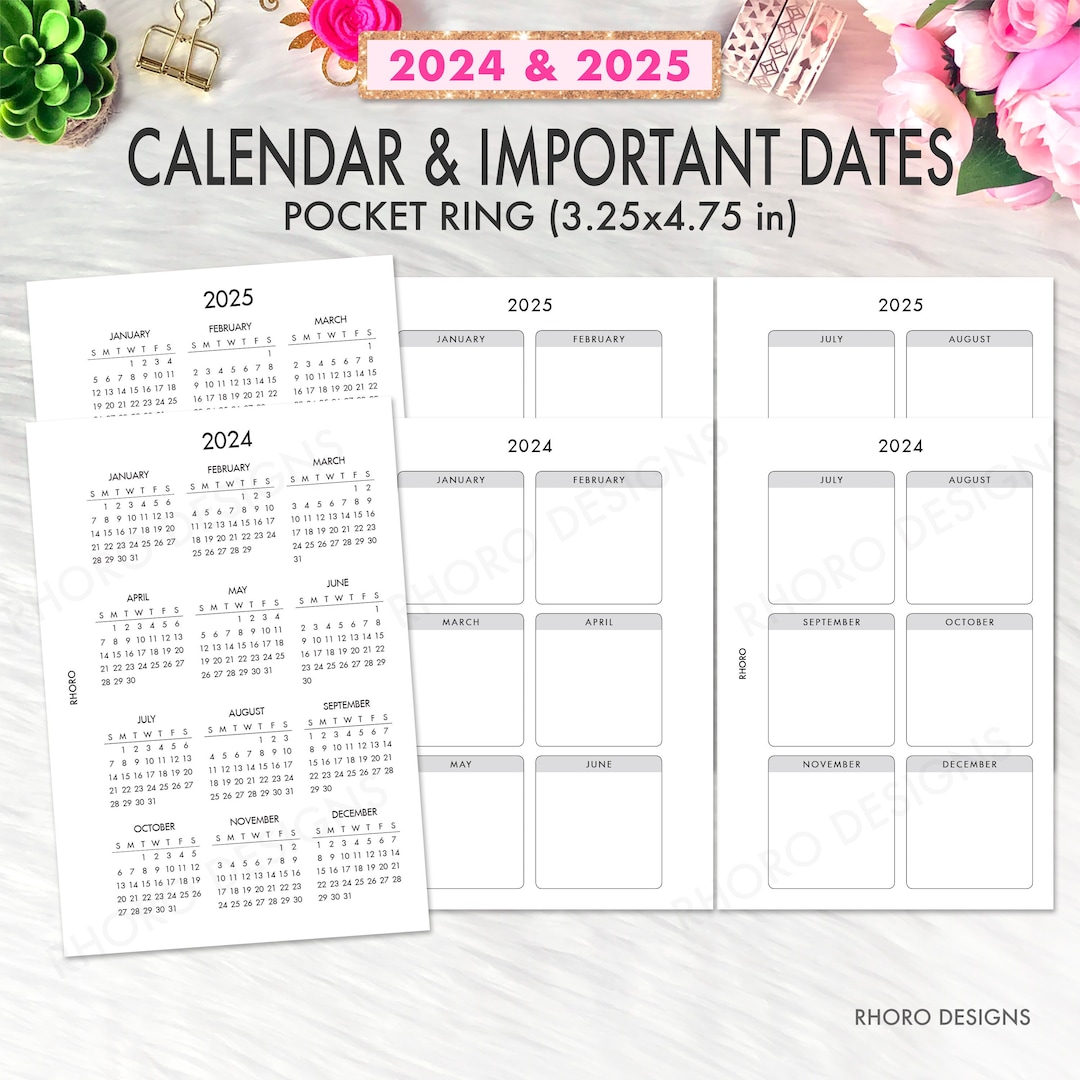 Pocket Planner 2025 2025, Pocket Rings Printable Insert 2025 2025