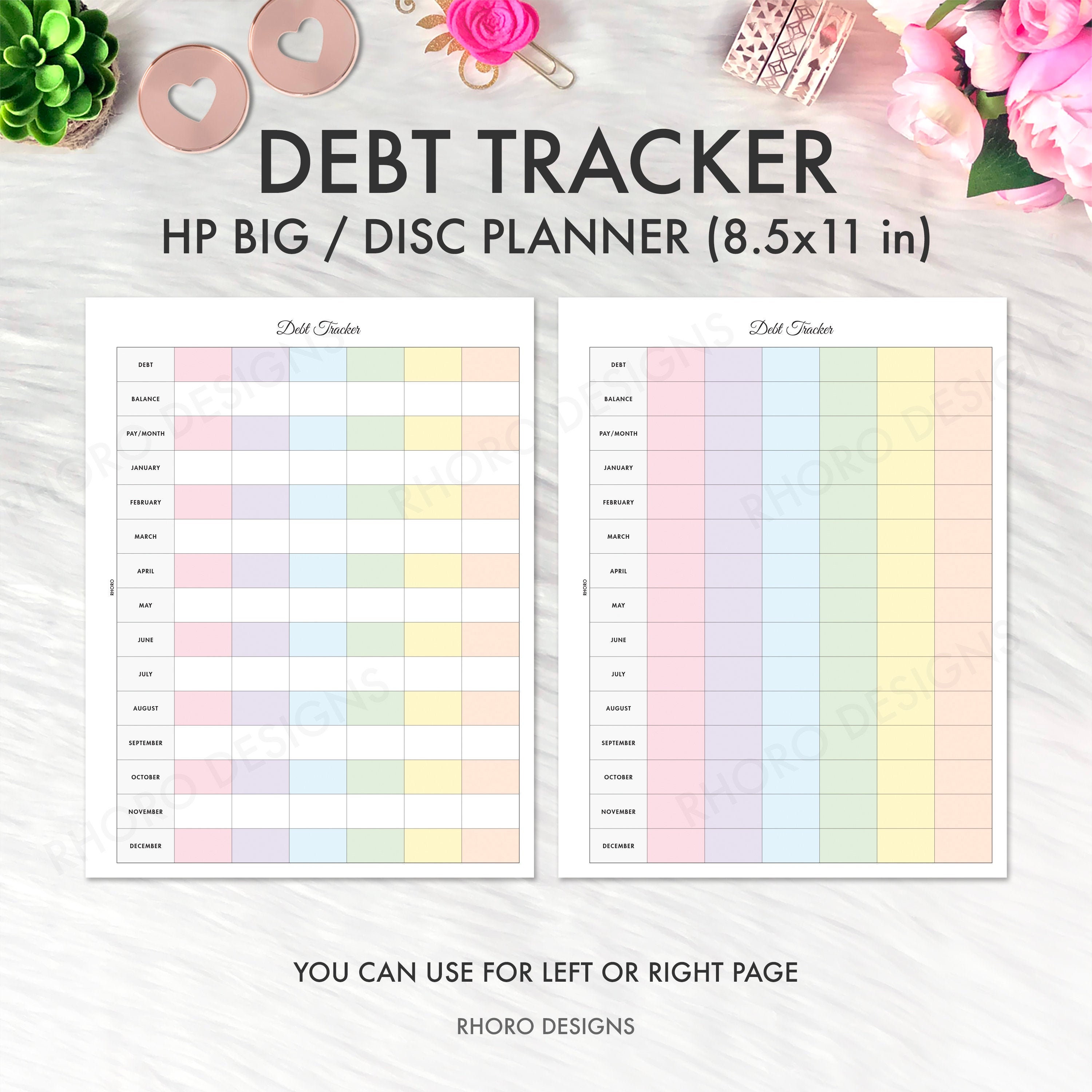 Debt Tracker Printable Happy Planner Debt Tracker Happy | Etsy