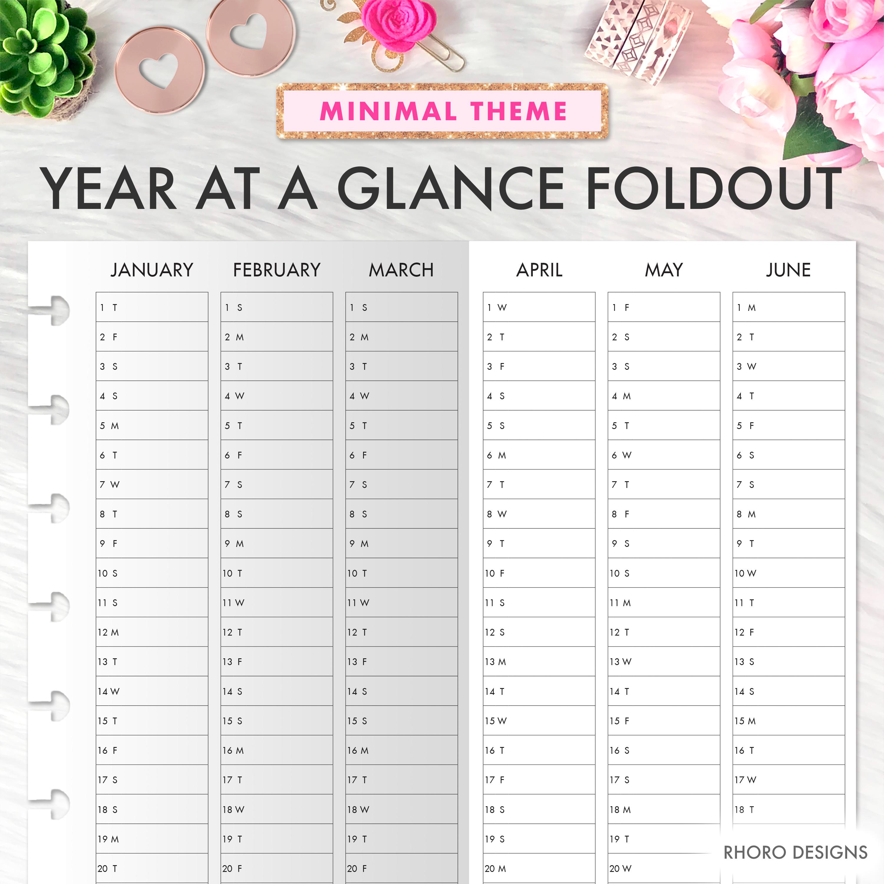 Skinny Classic Happy Planner, Happy Planner Year at A Glance Dated 2025