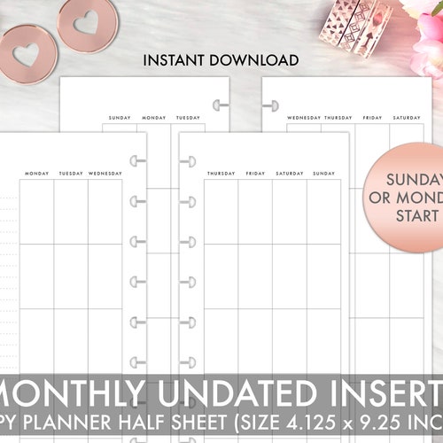 SKINNY CLASSIC Happy Planner Printable Inserts Purchase | Etsy