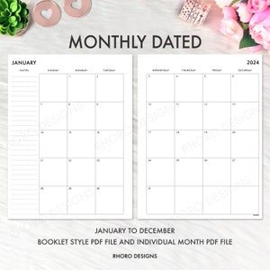 2024 2025 Classic Happy Planner, Monthly Printable, 2024 Calendar Refill, 2024 Happy Planner Refill Printable, Classic Monthly Planner PDF image 2