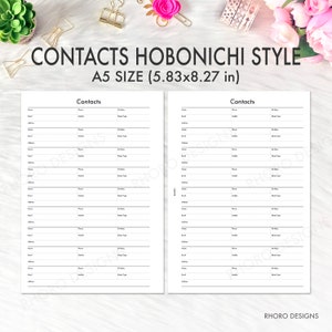 A5 Planner Inserts Printable, Hobonichi Style Bundle, Monthly Weekly ...
