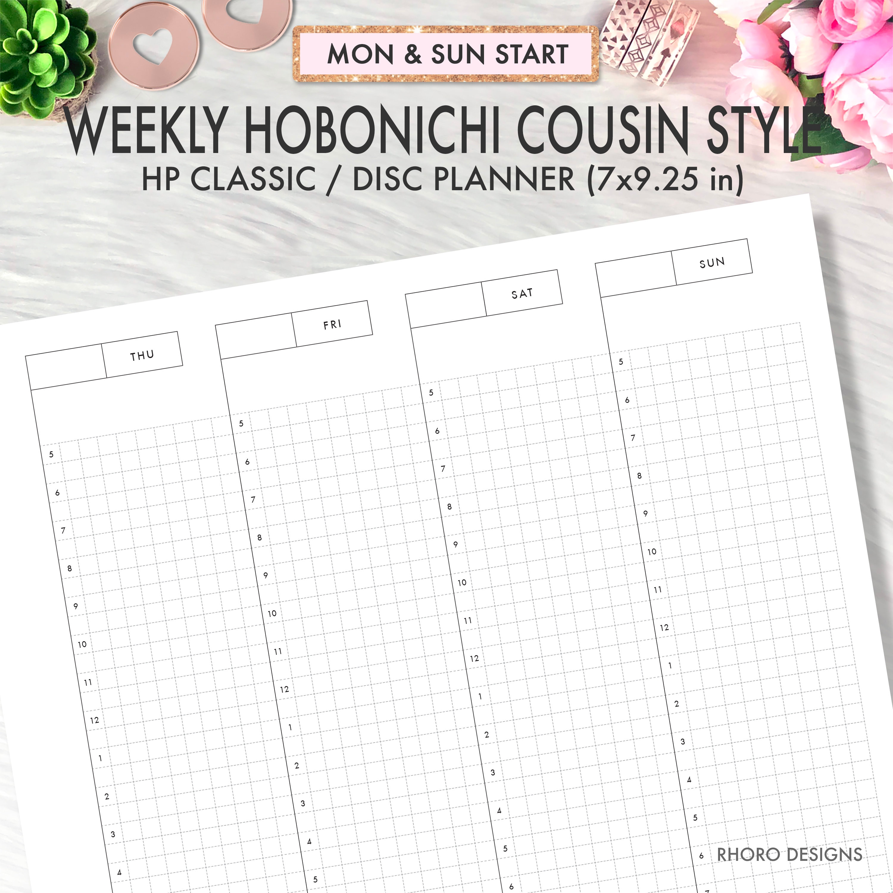 Hobonichi Planner Page Templates